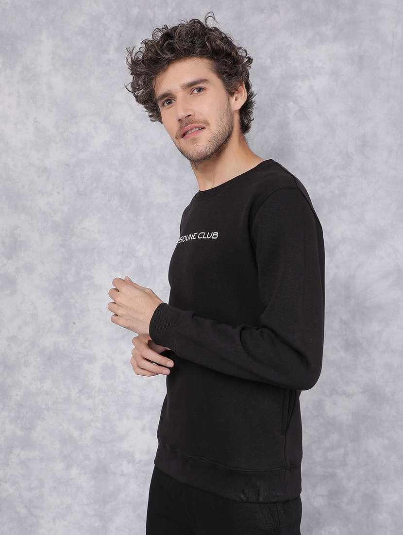 men chest print round neck sweatshirt - 21495952 -  Standard Image - 1