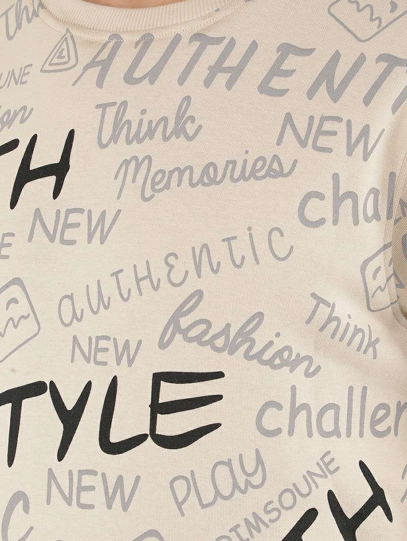 men beige cotton blend all over print sweatshirt - 21495960 -  Standard Image - 6