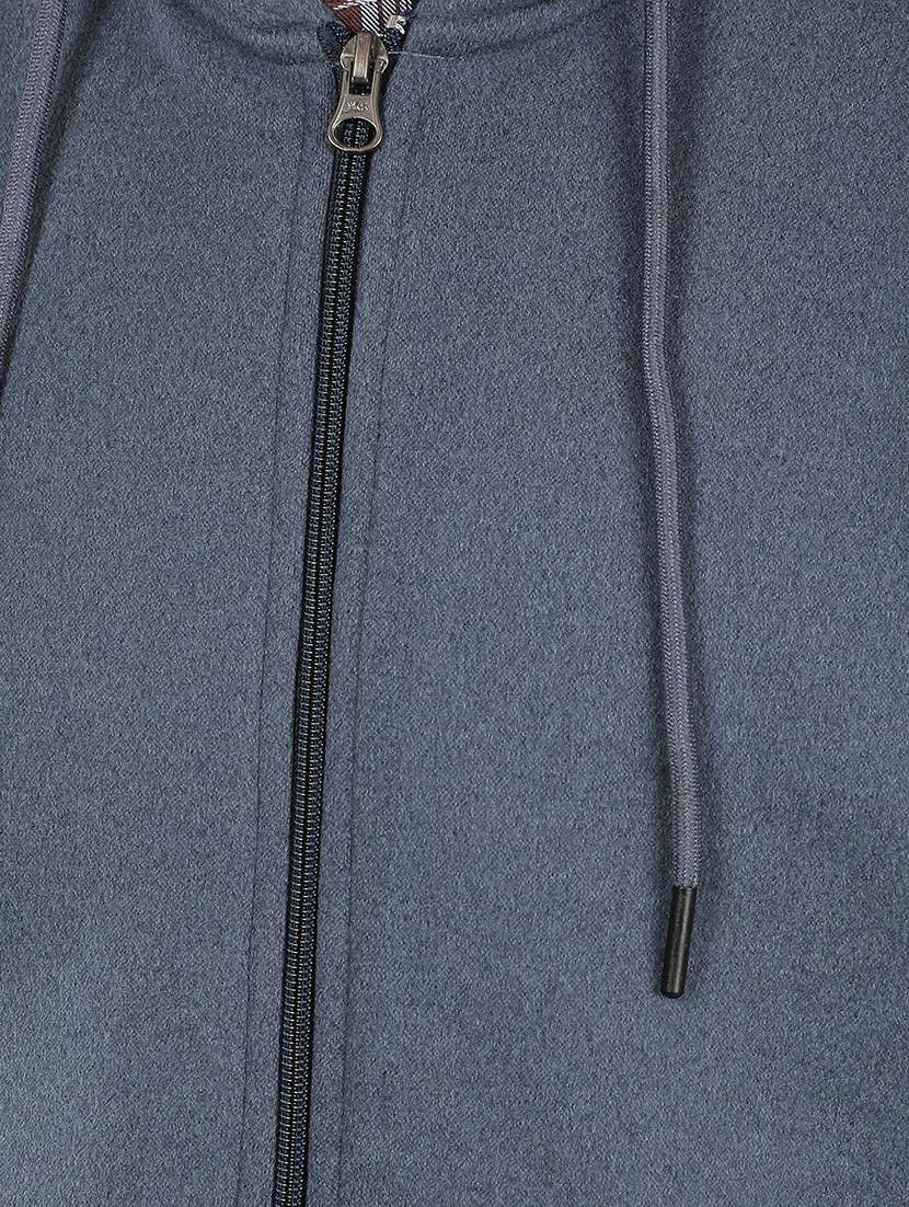 men solid blue polyester hooded sweatshirt - 21495962 -  Standard Image - 6