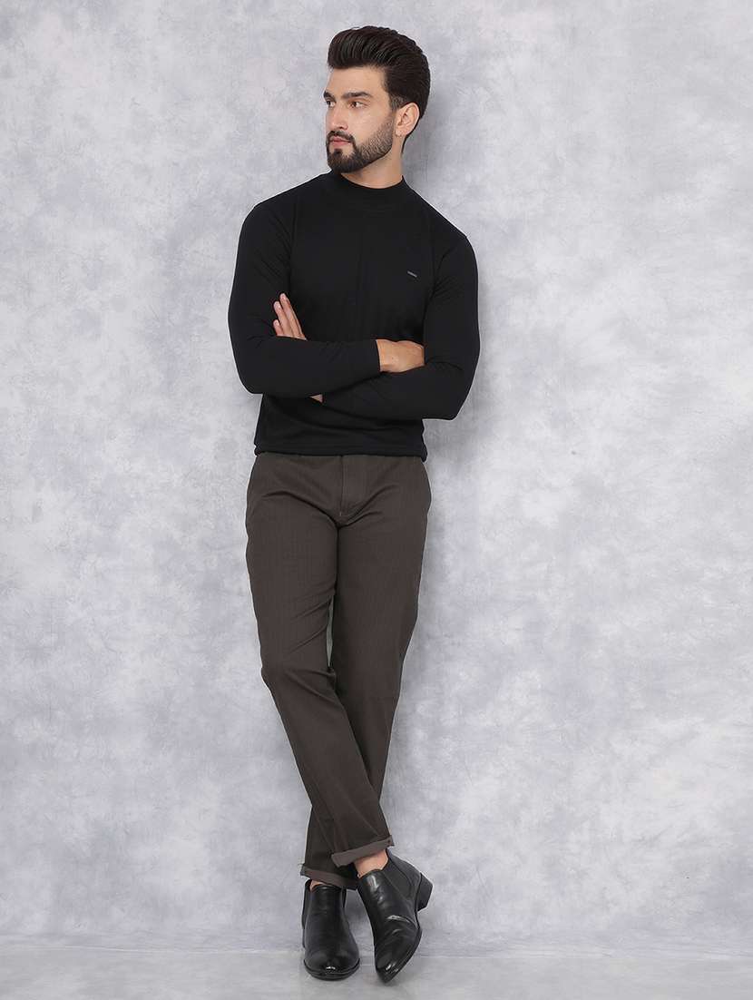 men solid black cotton blend sweatshirt - 21495963 - Standard Image - 4