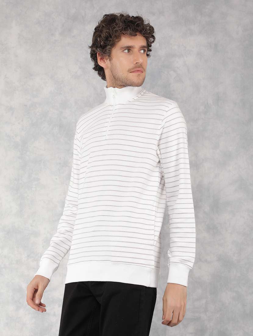 men striped long sleeve regualr fit sweatshirt