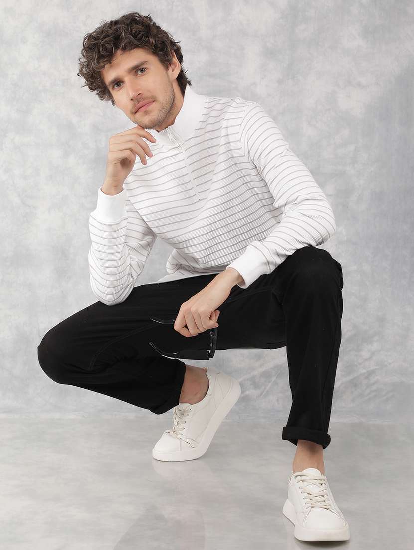 men striped long sleeve regualr fit sweatshirt - 21495964 -  Standard Image - 4