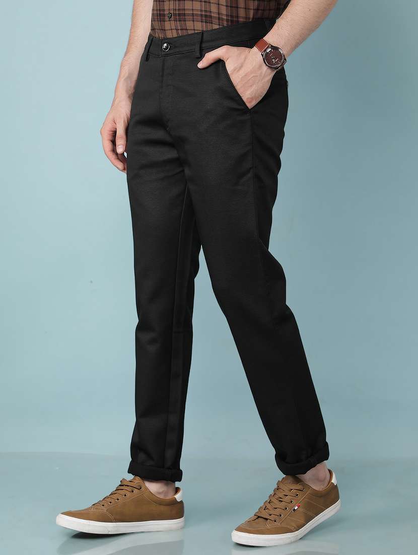 men mid rise solid chino trouser - 21495984 -  Standard Image - 1