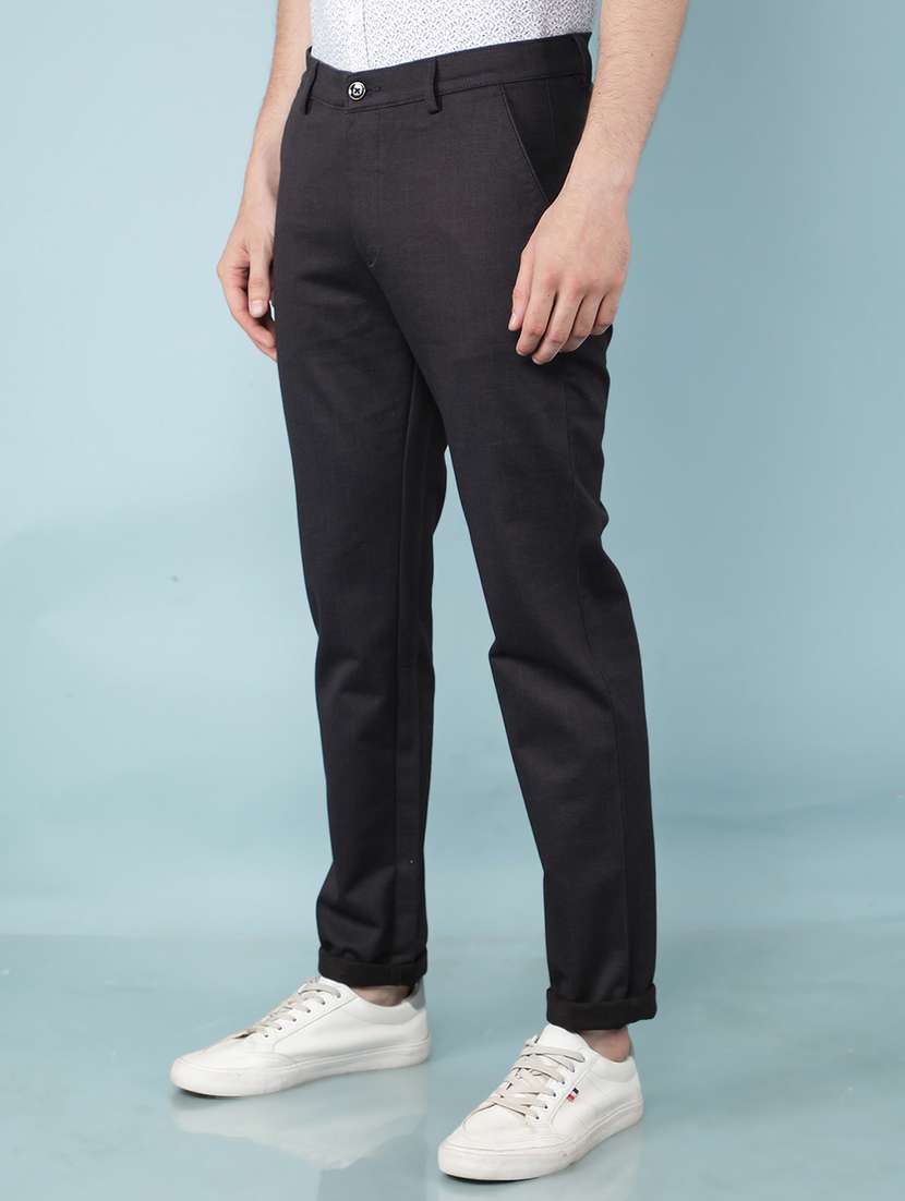 men mid rise solid chino trouser - 21495995 -  Standard Image - 1