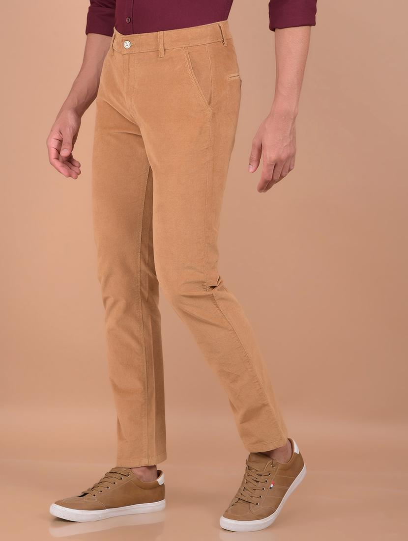 men mid rise solid corduroy trouser - 21495996 - Standard Image - 1