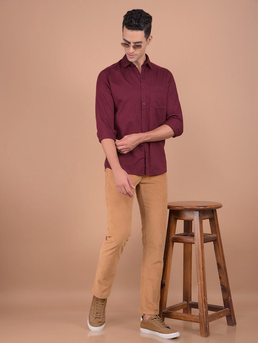 men mid rise solid corduroy trouser - 21495996 - Standard Image - 4