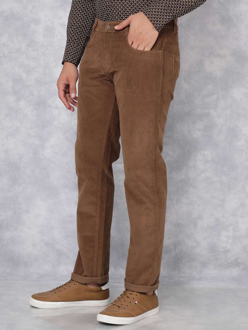 men mid rise solid corduroy trouser - 21495997 -  Standard Image - 1