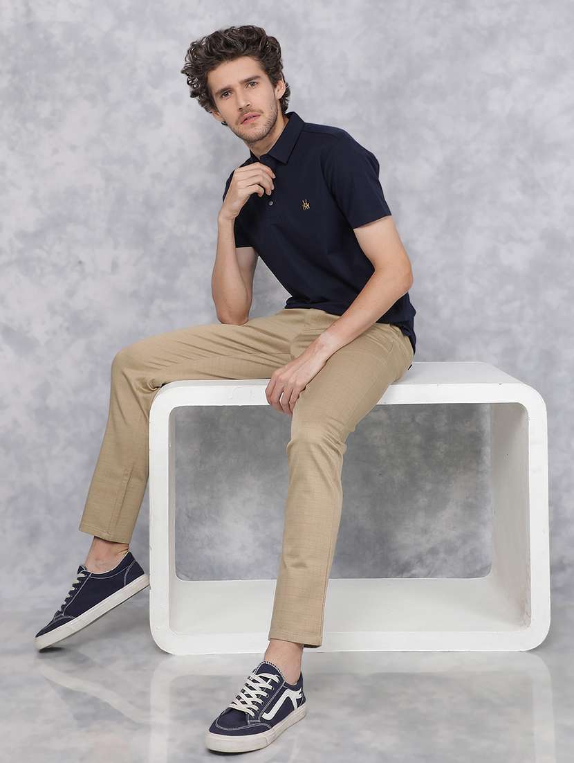 men mid rise checkered chino trouser - 21496012 -  Standard Image - 4