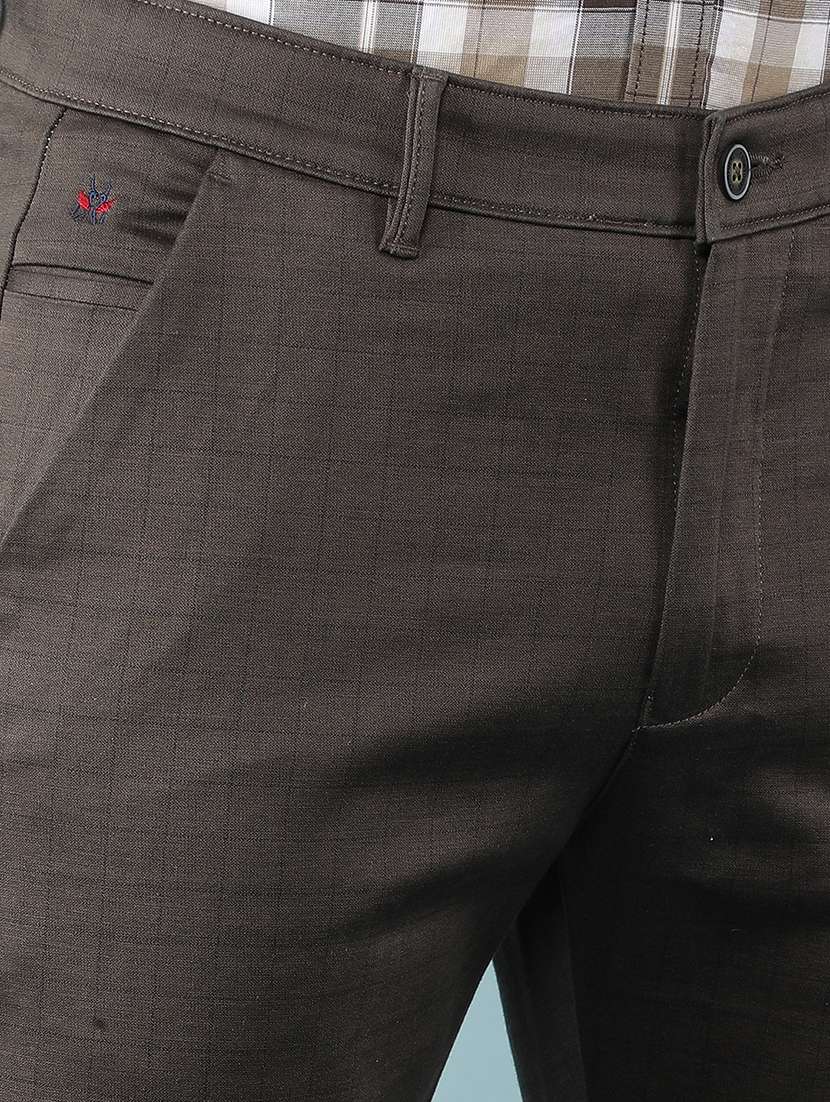 men mid rise checkered chino trouser - 21496013 -  Standard Image - 6