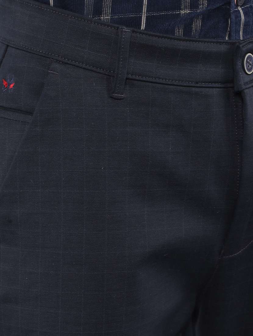 men mid rise checkered chino trouser - 21496014 -  Standard Image - 6
