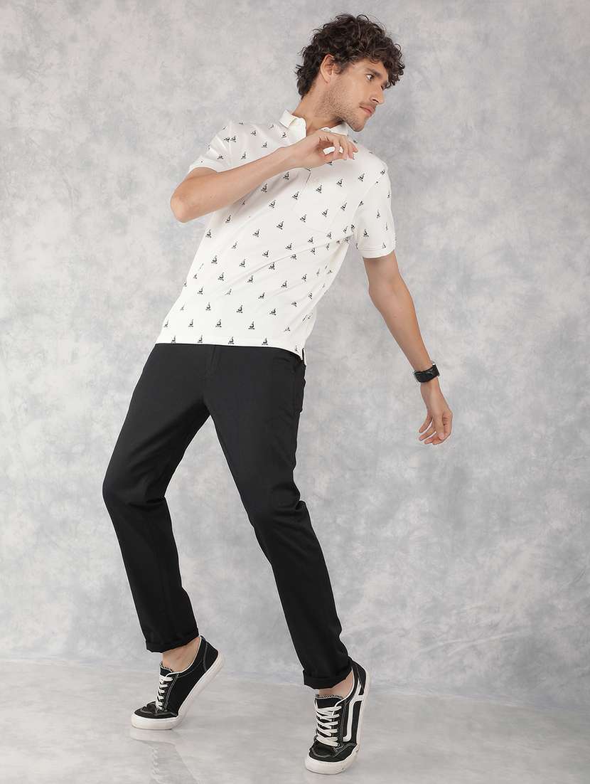 men mid rise solid chinos trouser - 21496020 - Standard Image - 4