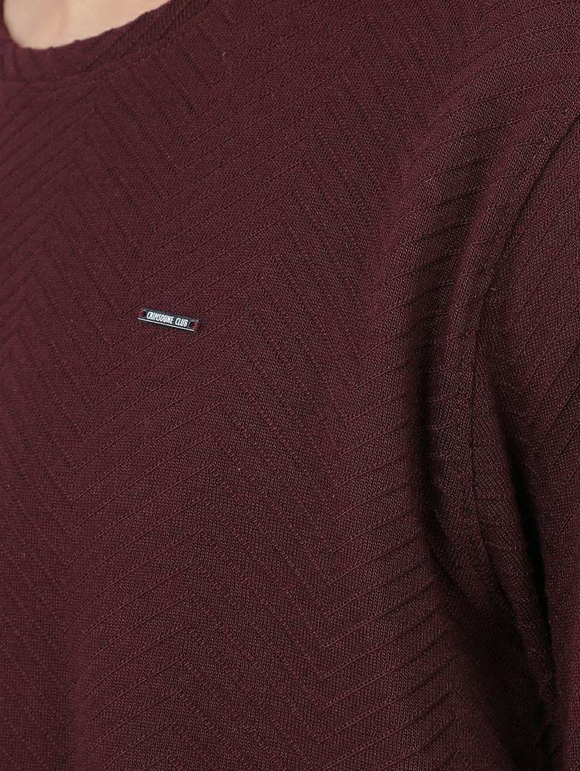 men long sleeved self design t-shirt - 21496044 -  Standard Image - 6