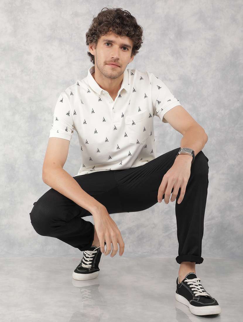 men polo neck printed t-shirt - 21496045 -  Standard Image - 4