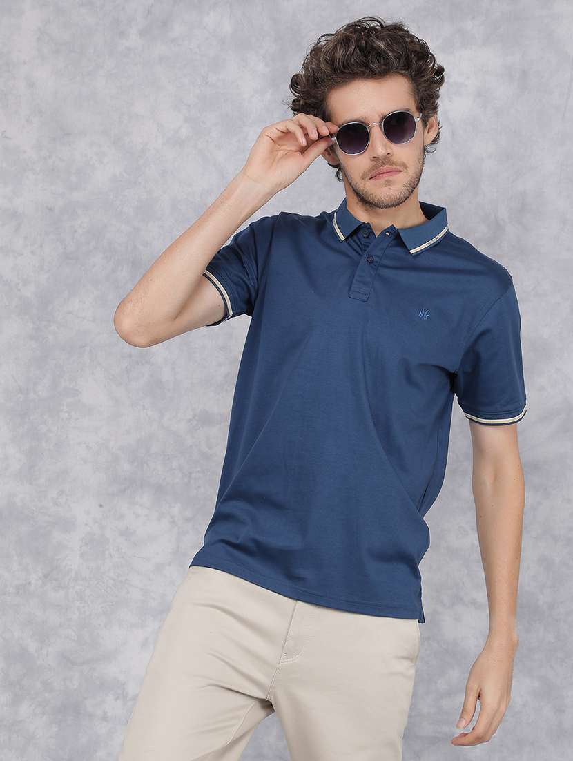 men solid short sleeve polo t-shirt