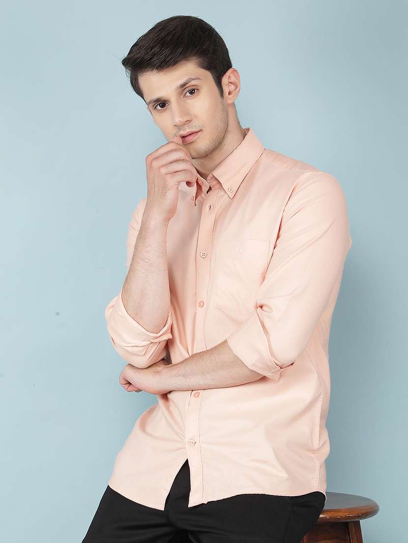 Men Long Sleeve Solid Casual Shirt - 21496075 -  Standard Image - 1