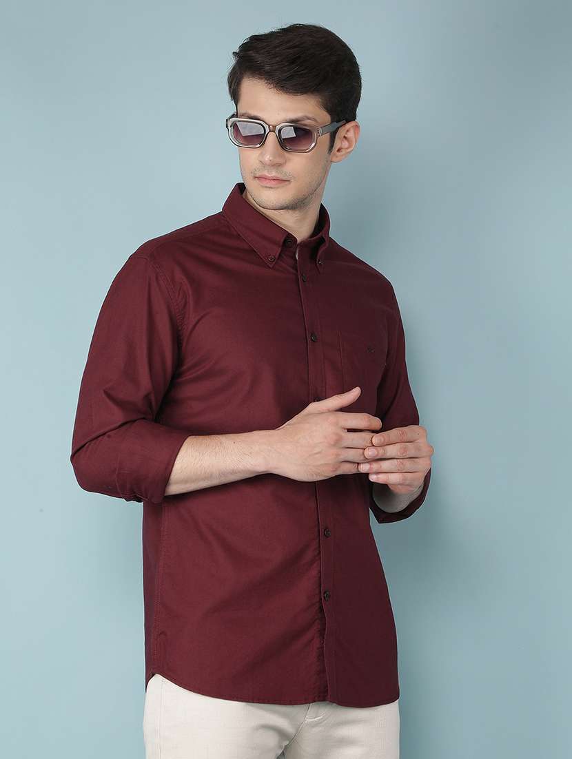 men long sleeve solid casual shirt