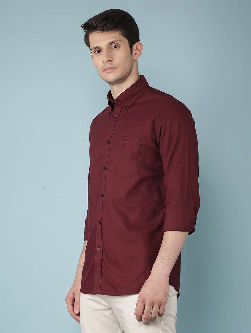 men long sleeve solid casual shirt - 21496076 -  Standard Image - 1