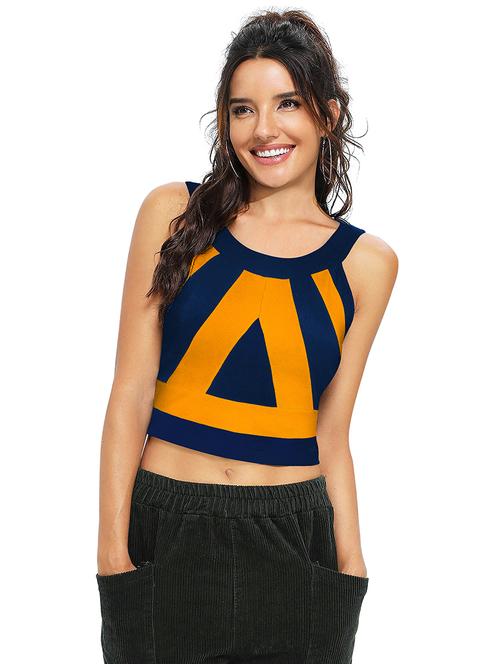 women round neck color block regular top - 21496173 - Standard Image - 0