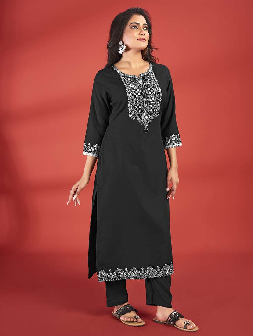 women black kurta pant set - 21496425 - Standard Image - 1