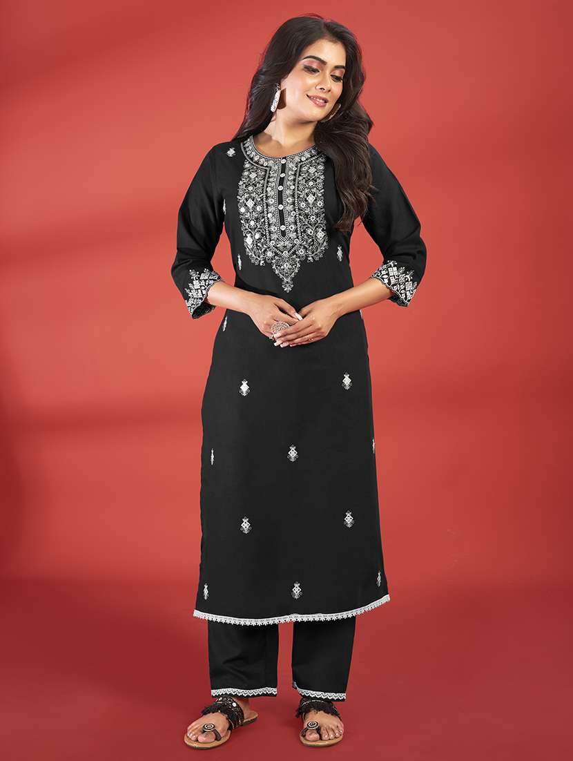 women black kurta pant set - 21496434 - Standard Image - 1