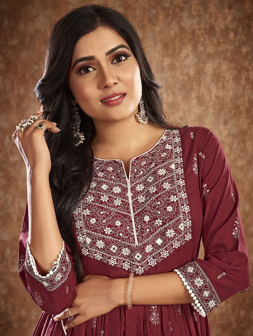 women printed a-line ethnic dress - 21496451 - Standard Image - 4