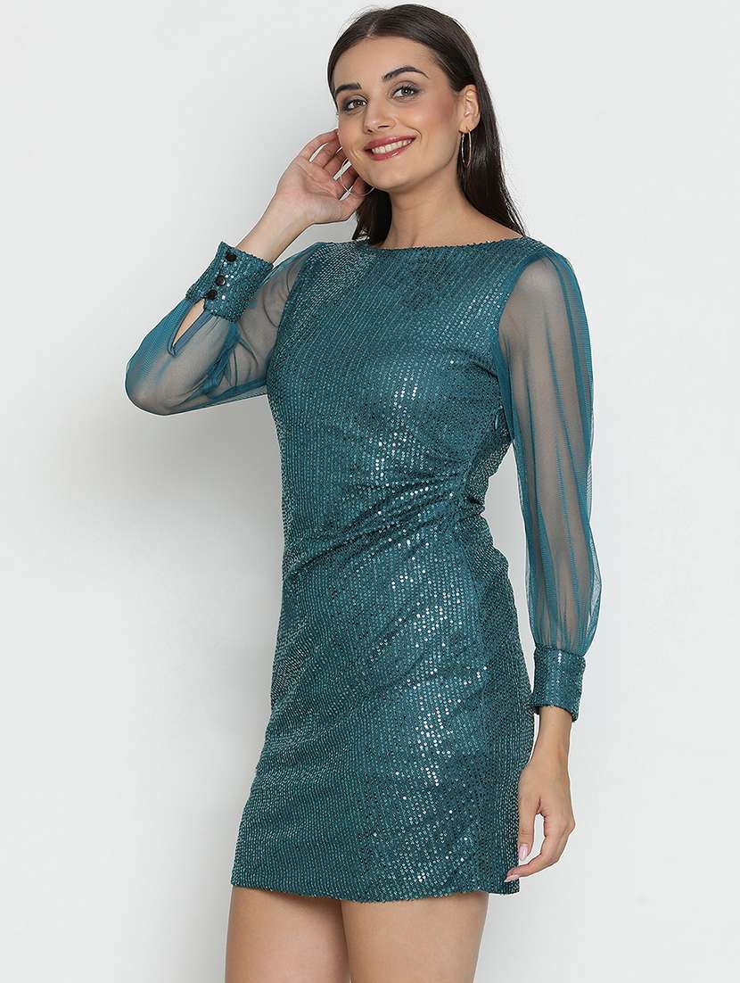 blue sequin bodycon dress - 21496472 -  Standard Image - 1
