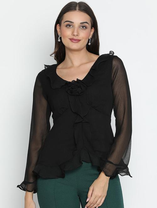 black solid a line top - 21496501 - Standard Image - 0
