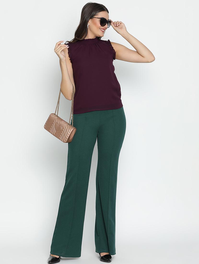 women purple polyester straight top - 21496502 - Standard Image - 4