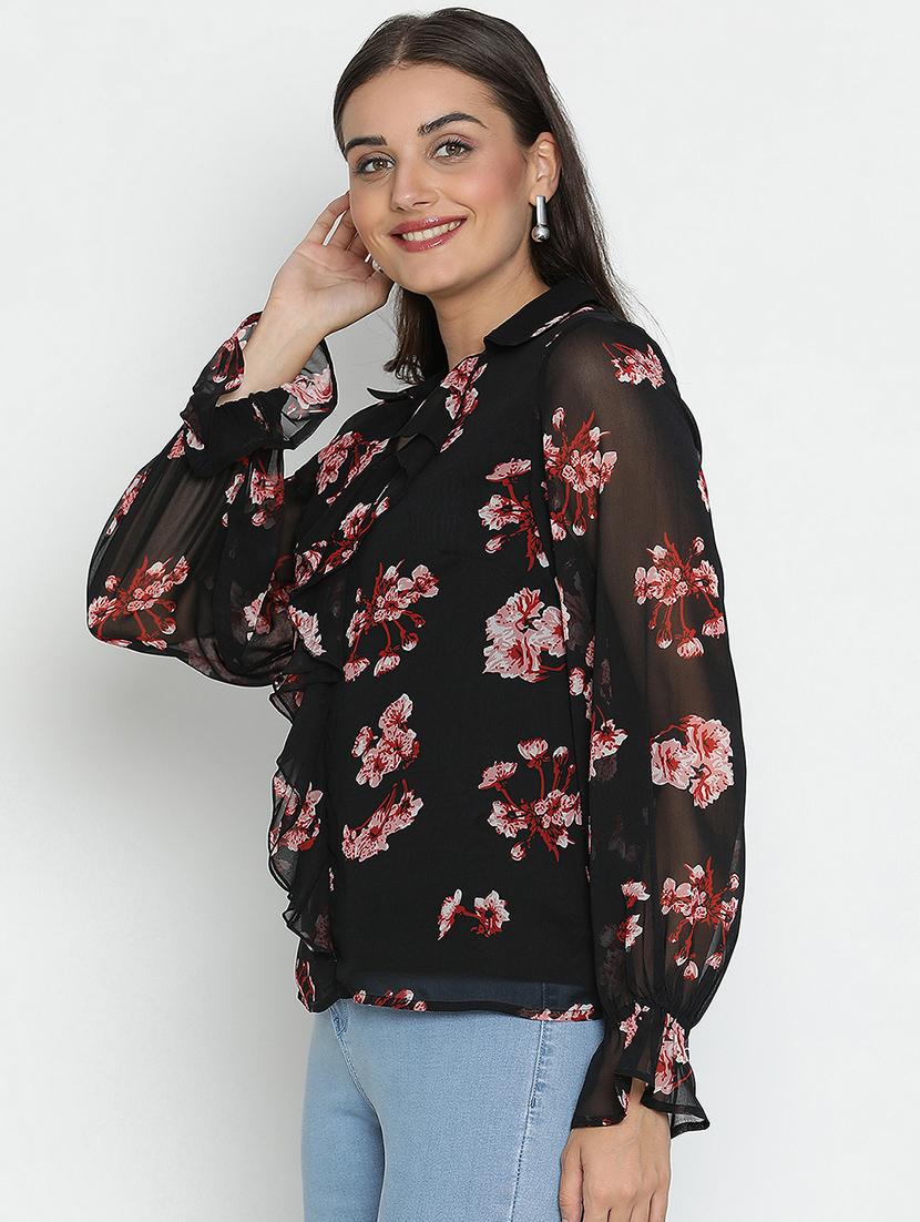 women black polyester regular top - 21496507 - Standard Image - 1