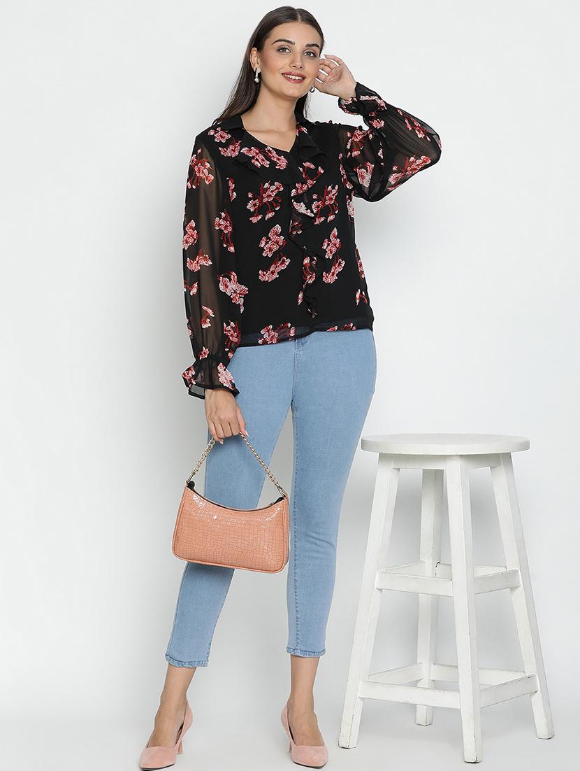 women black polyester regular top - 21496507 - Standard Image - 4
