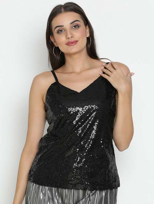 black sequin regular top - 21496512 - Standard Image - 0
