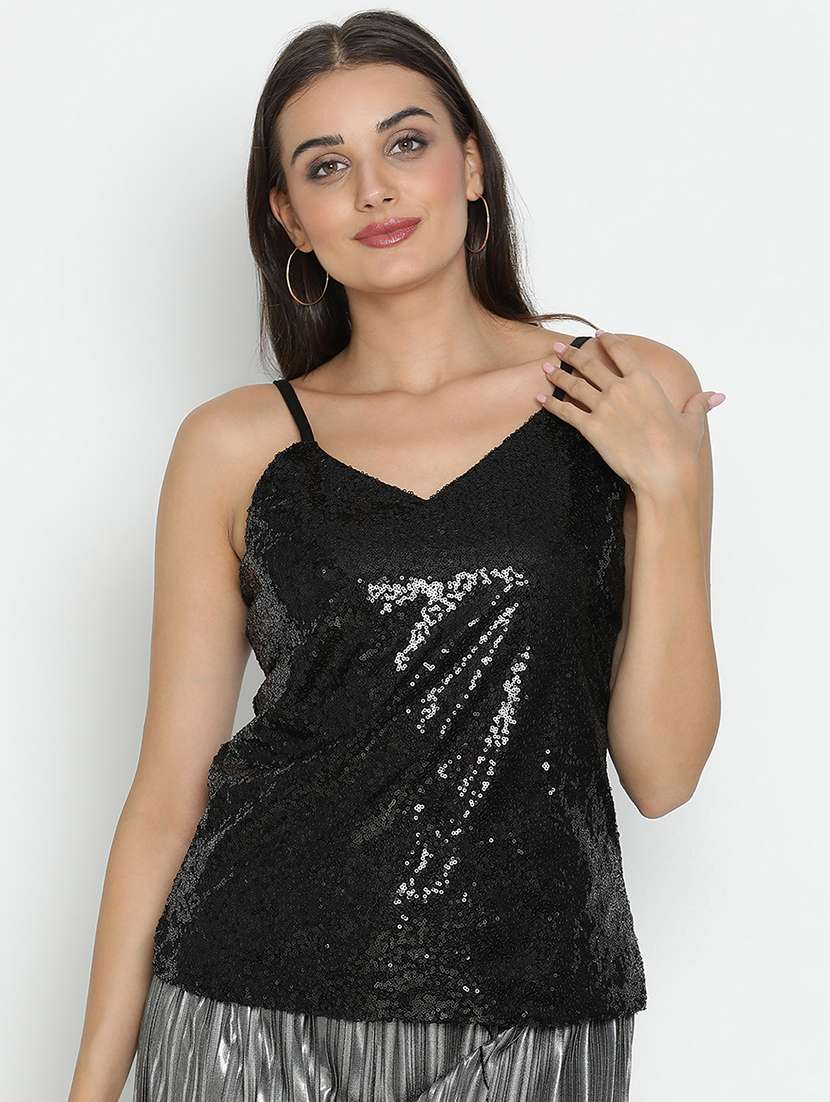 black sequin regular top - 21496512 - Zoom Image - 0