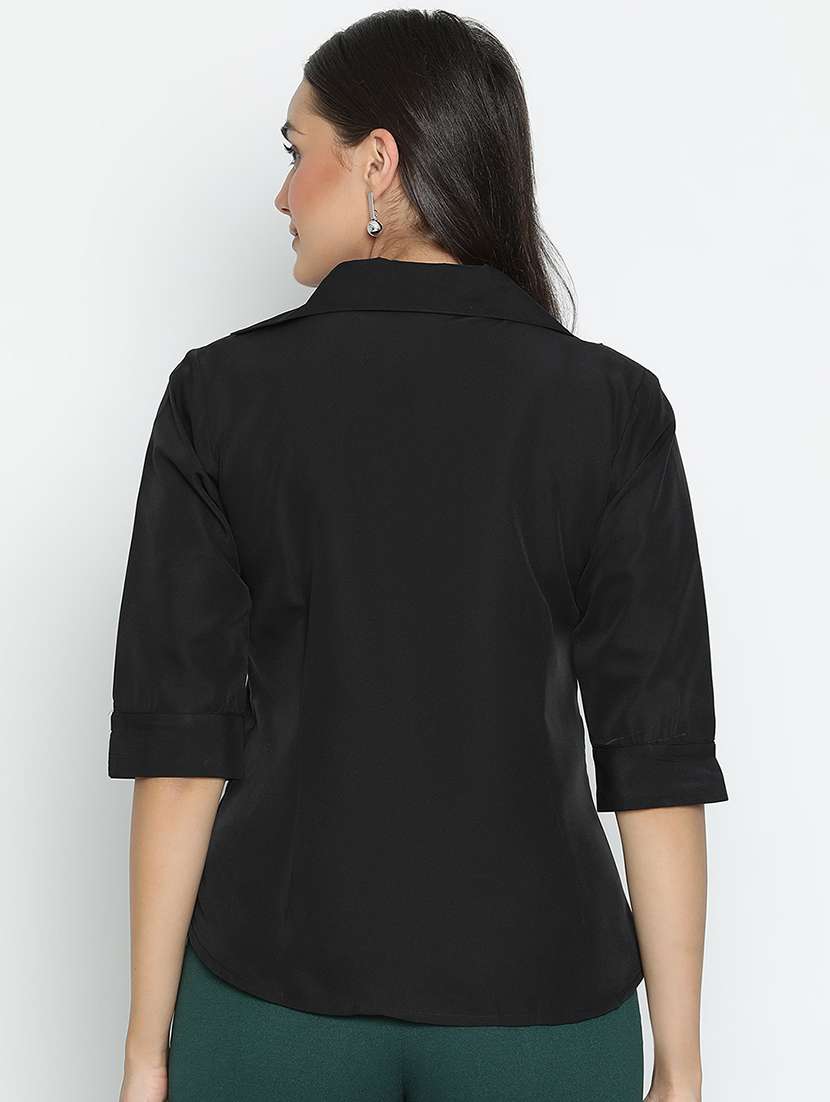 women black polyester shirt style top - 21496519 -  Standard Image - 4
