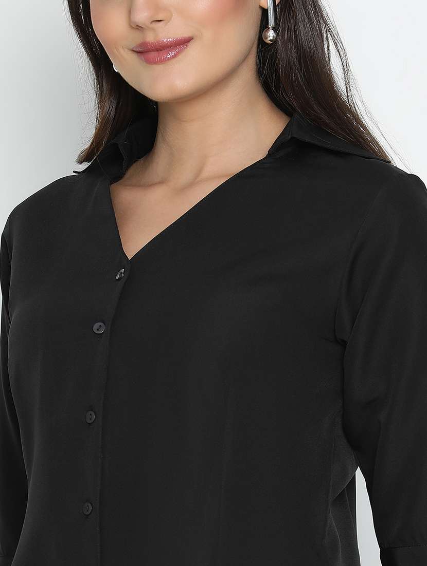 women black polyester shirt style top - 21496519 -  Standard Image - 6