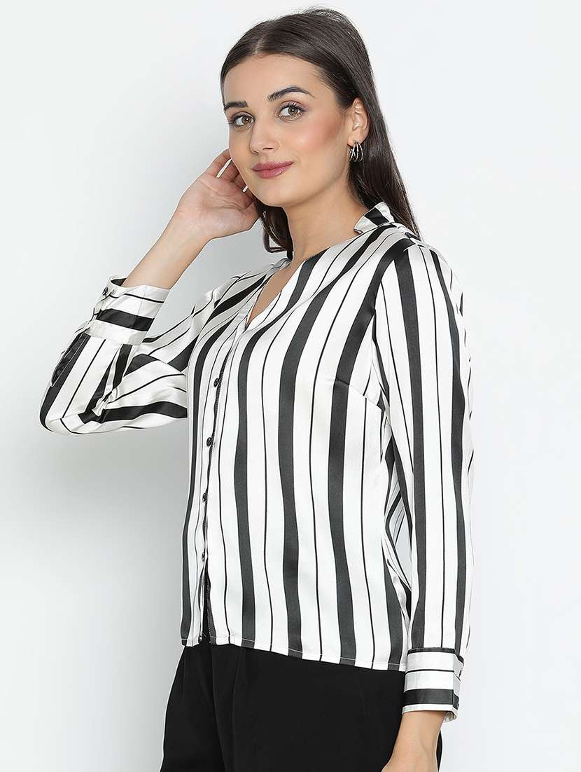 women white polyester shirt style top - 21496527 -  Standard Image - 1