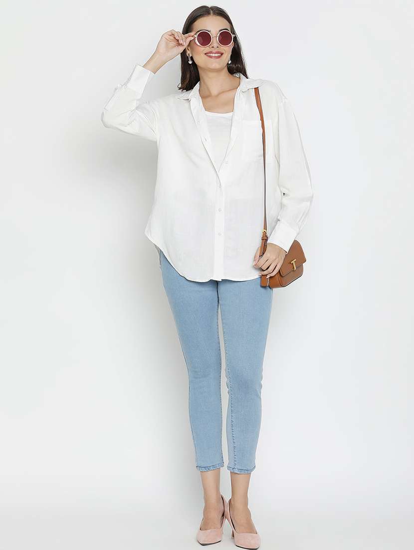 women white solid shirt - 21496529 -  Standard Image - 4