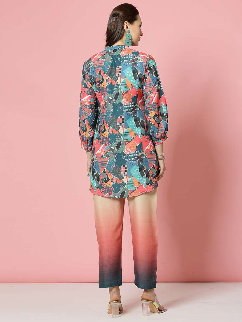 women green rayon shirt and trouser co-ord set - 21496541 -  Standard Image - 4