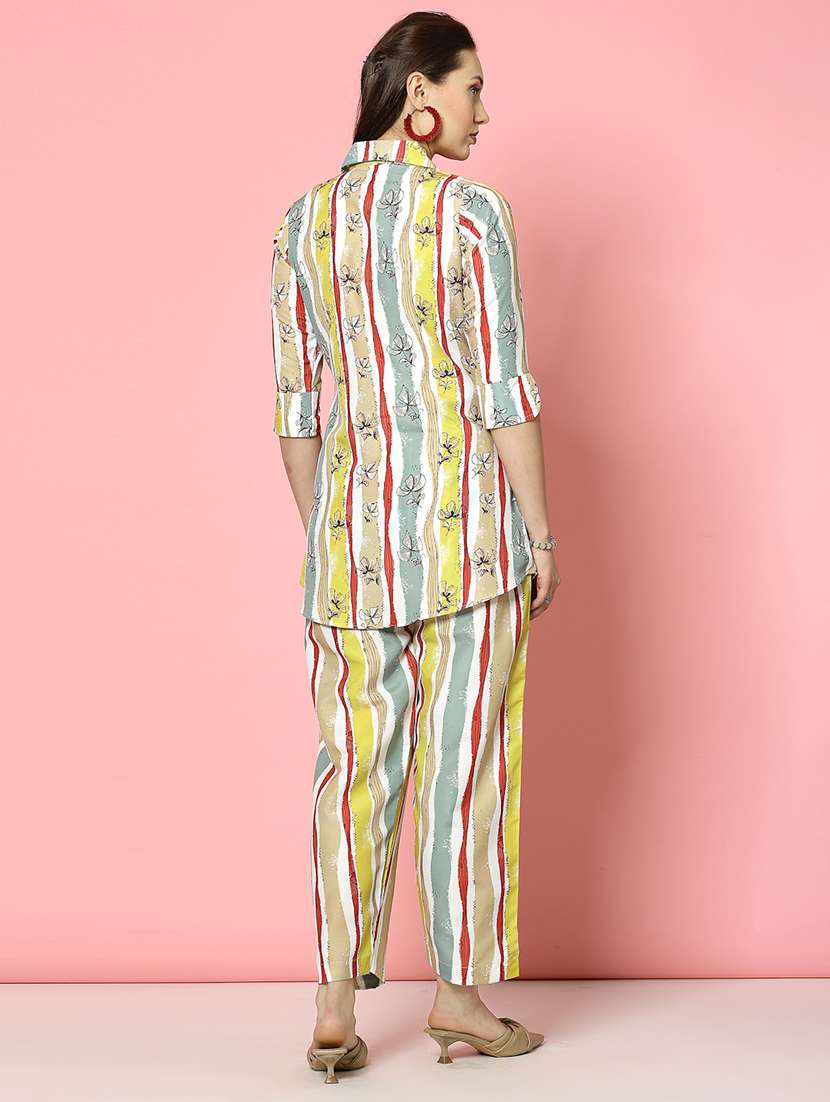 women multi colored rayon shirt and trouser co-ord set - 21496550 -  Standard Image - 4