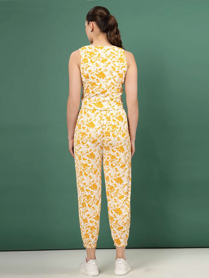 women white polyester blend t-shirt & jogger co-ord set - 21496575 -  Standard Image - 4