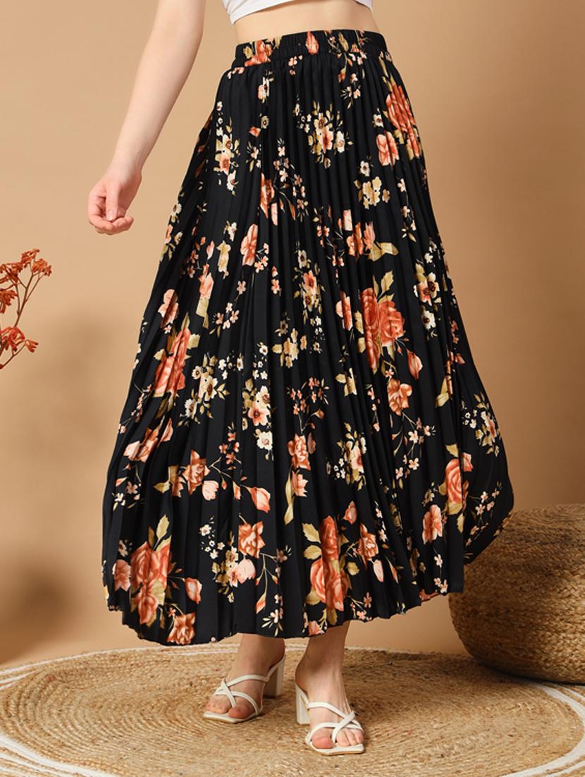 women printed high rise a-line skirt - 21496608 -  Zoom Image - 0