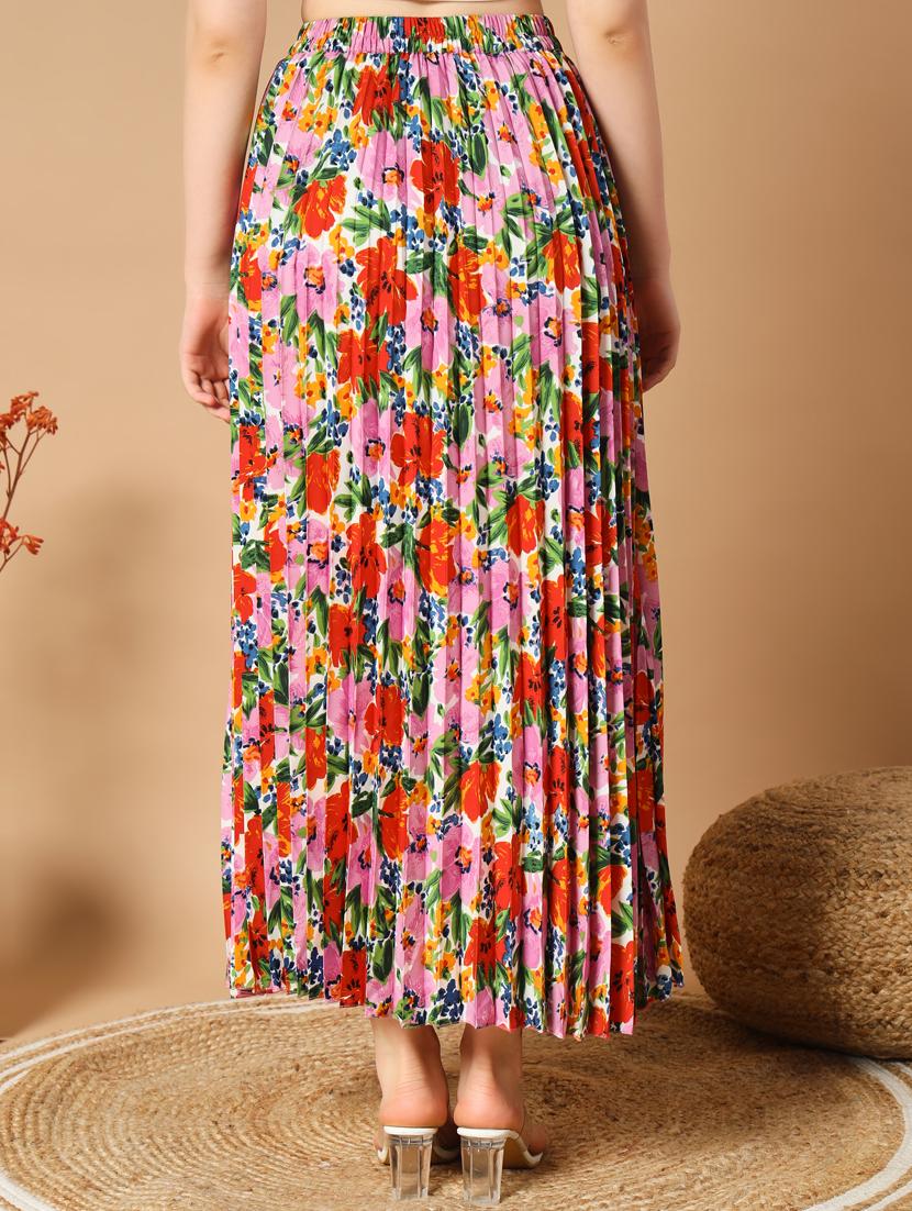 women mid-rise printed a-line skirt - 21496670 - Standard Image - 1