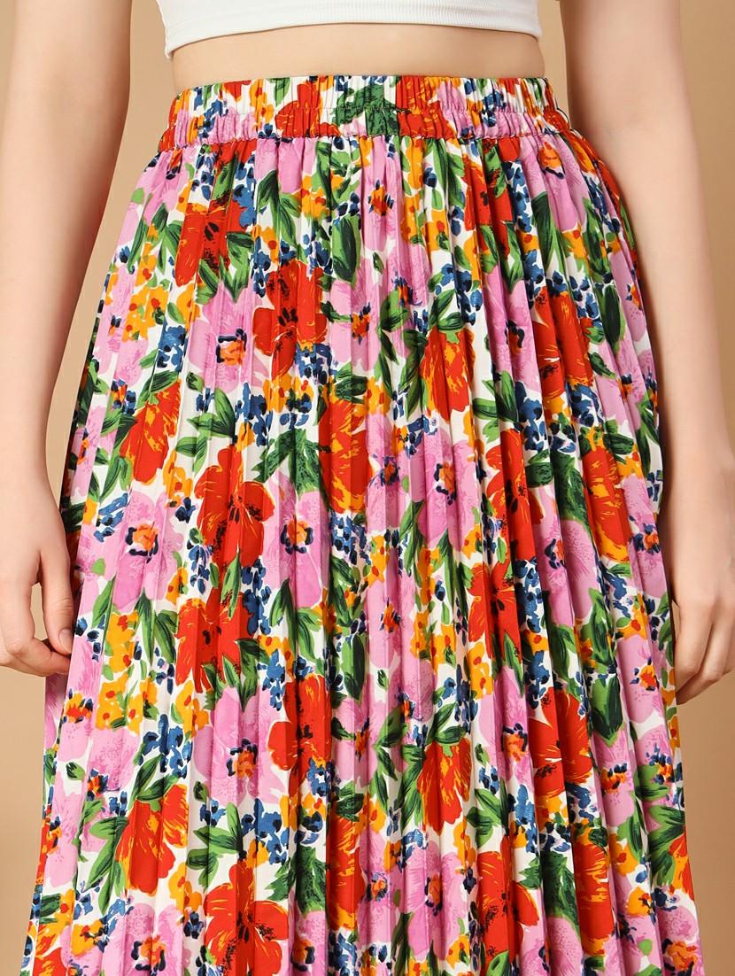 women mid-rise printed a-line skirt - 21496670 - Standard Image - 4