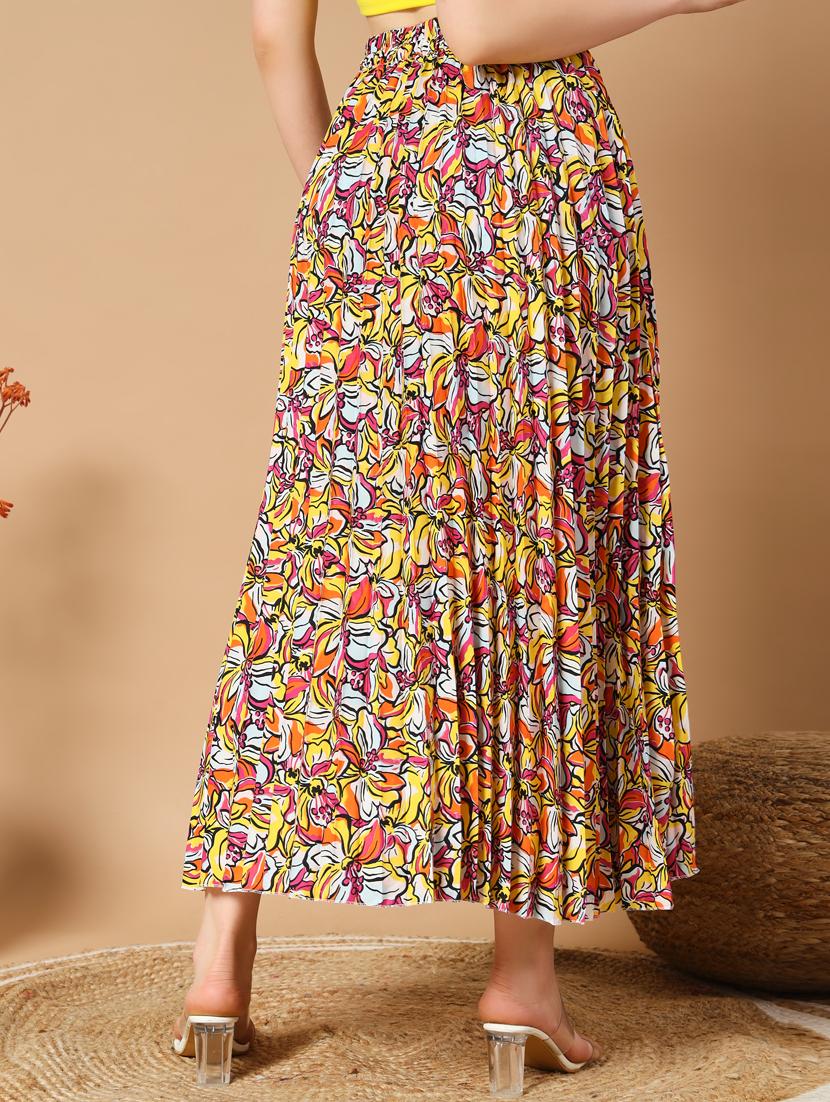 women mid-rise printed a-line skirt - 21496672 - Standard Image - 1