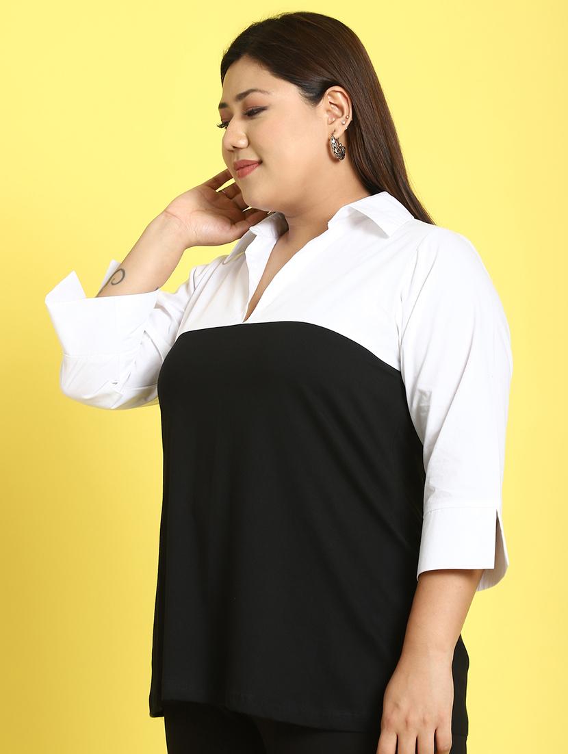 women collared color block regular top - 21496673 -  Standard Image - 1