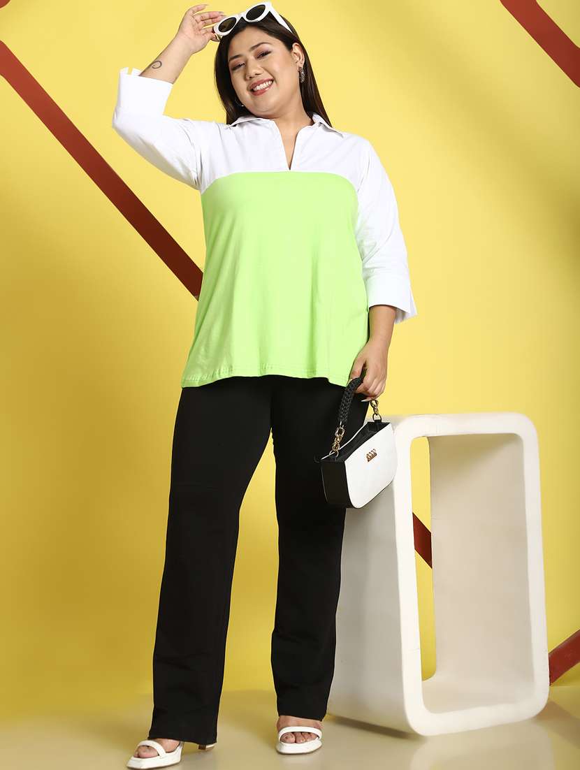 women collared color block regular top - 21496674 -  Standard Image - 4
