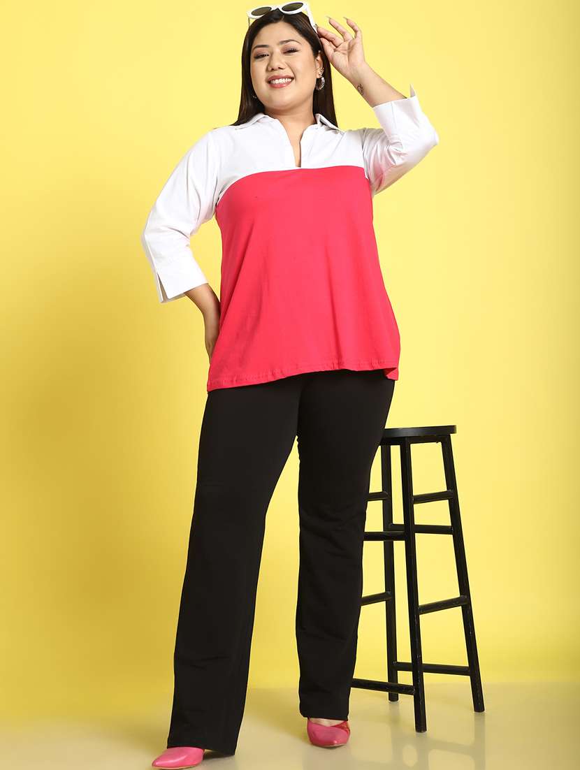 women collared color block regular top - 21496676 - Standard Image - 4