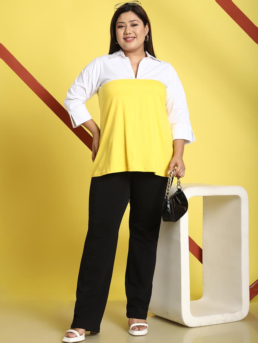 women collared color block regular top - 21496679 - Standard Image - 4
