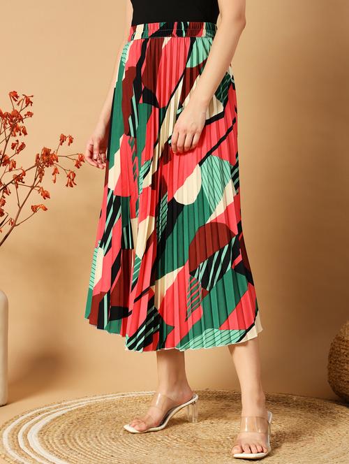 women mid-rise printed a-line skirt - 21496686 -  Standard Image - 0