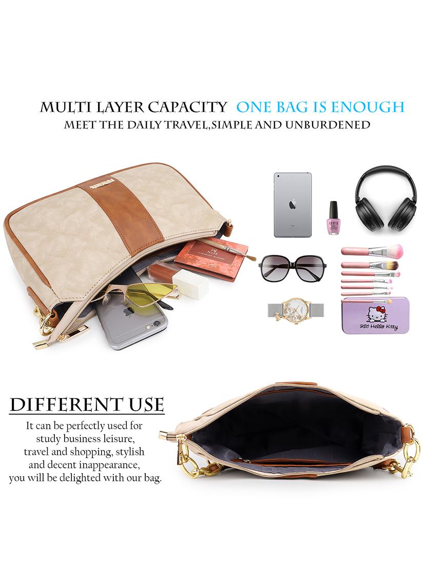 women beige colorblocked sling bag - 21496692 - Standard Image - 4