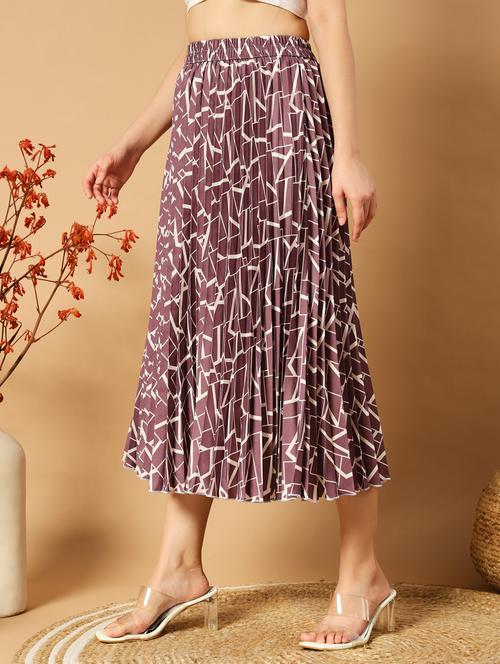 women mid-rise printed a-line skirt - 21496695 - Standard Image - 0